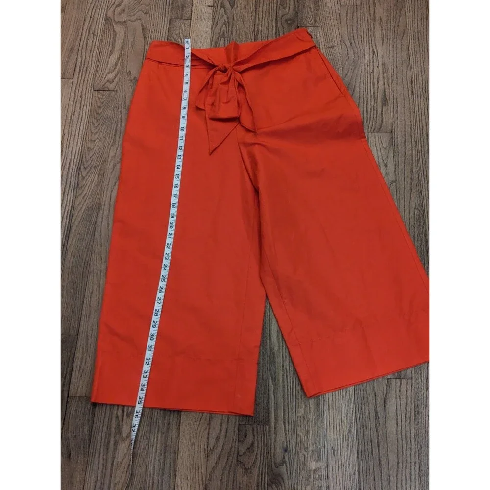 NWT Kate Spade Scenic Route Slub Cotton Culotte Pants 14 Cherpeper Red Orange